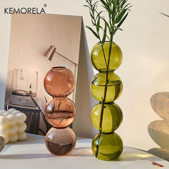 Glass Vase Set Ball Shapes Living Room Decor Events Decorations