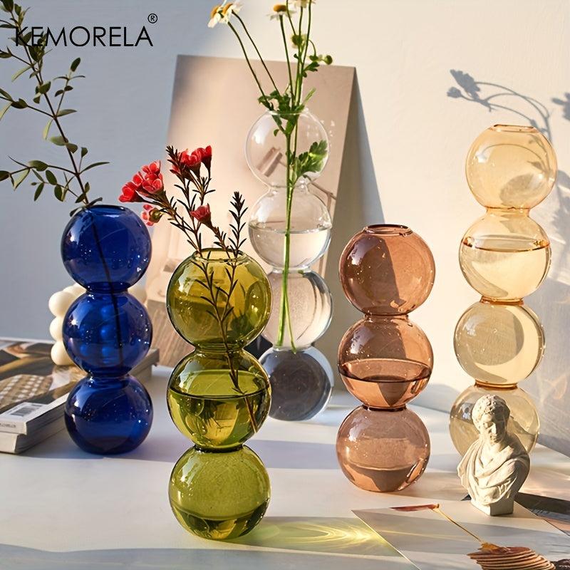 Glass Vase Set Ball Shapes Living Room Decor Events Decorations