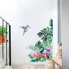 Pink Flamingo & Tropical Vegetation Wall Sticker for Home Decor