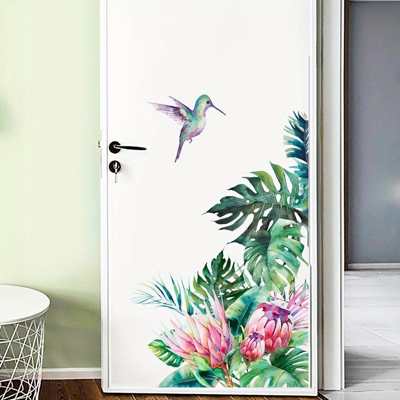 Pink Flamingo & Tropical Vegetation Wall Sticker for Home Decor