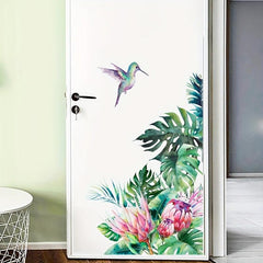 Pink Flamingo & Tropical Vegetation Wall Sticker for Home Decor