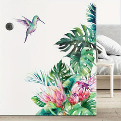 Pink Flamingo & Tropical Vegetation Wall Sticker for Home Decor