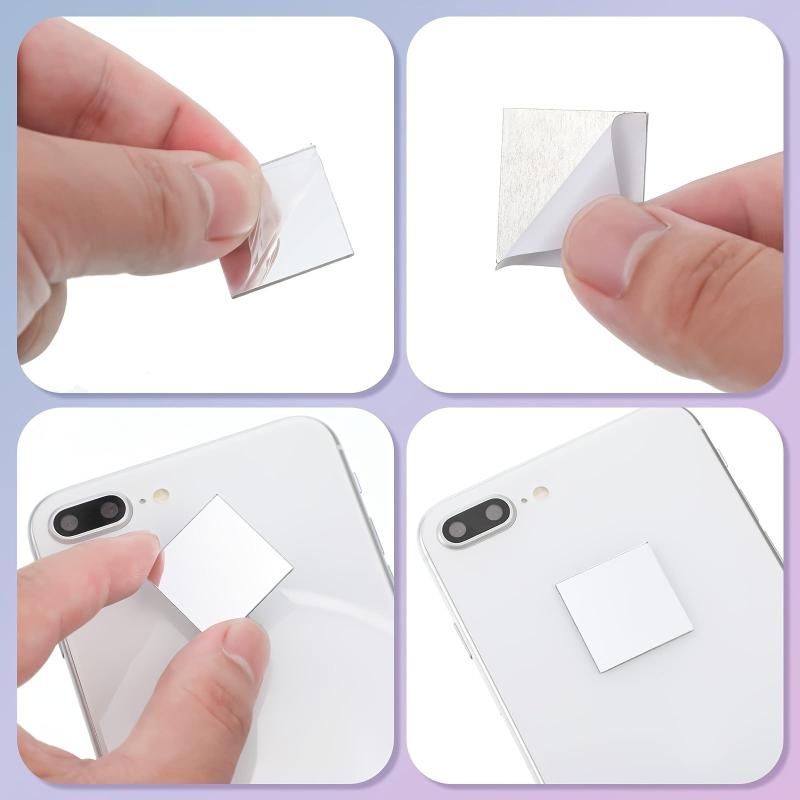 100pcs Square Acrylic Mirror Wall Sticker Phone Case Decor