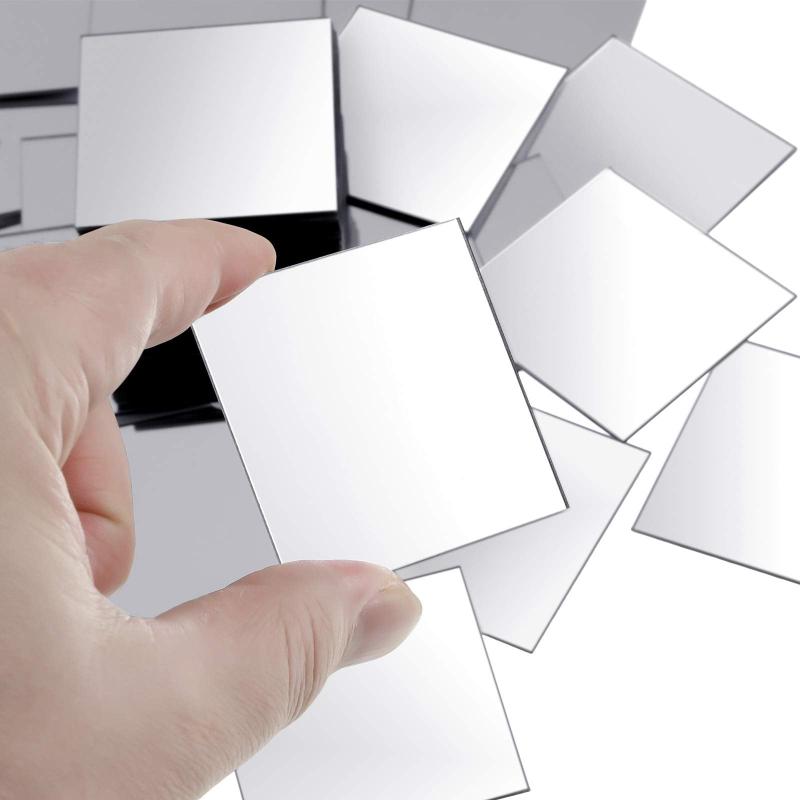 100pcs Square Acrylic Mirror Wall Sticker Phone Case Decor