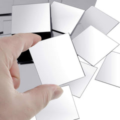 100pcs Square Acrylic Mirror Wall Sticker Phone Case Decor