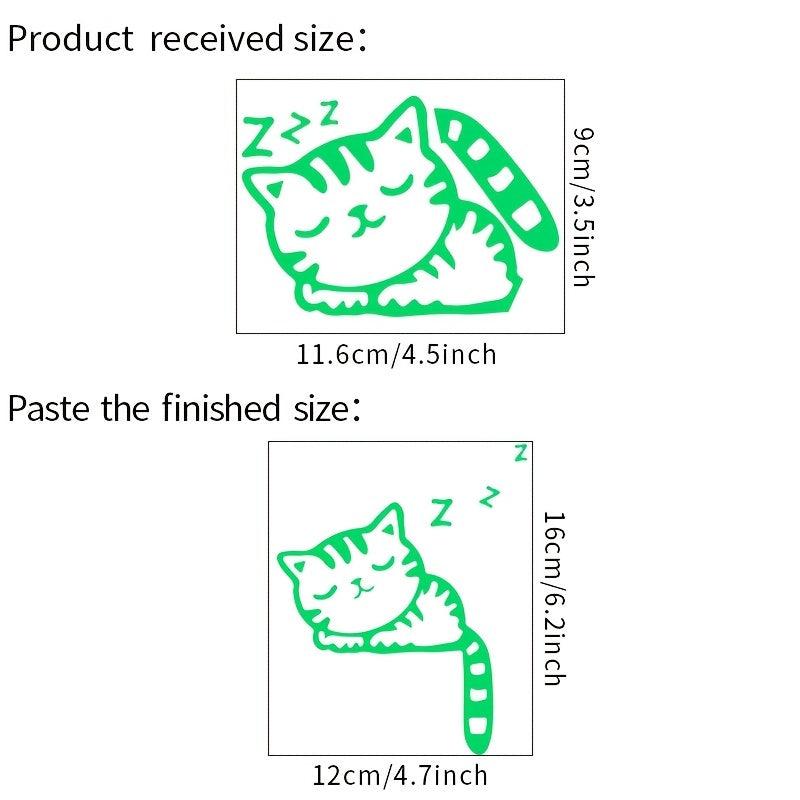 Glow in the Dark Cat Wall Stickers - Cute Cartoon Design