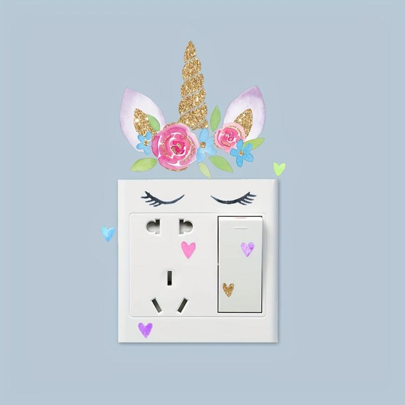 Unicorn Switch Wall Sticker Vinyl Waterproof Bedroom Decor
