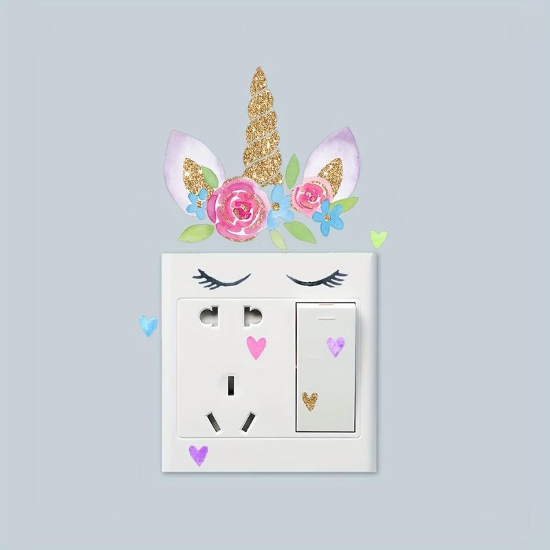 Unicorn Switch Wall Sticker Vinyl Waterproof Bedroom Decor