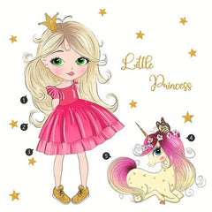 Unicorn Princess Wall Sticker for Kids' Bedroom Decor Self Adhesive