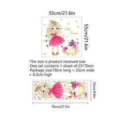 Unicorn Princess Wall Sticker for Kids' Bedroom Decor Self Adhesive