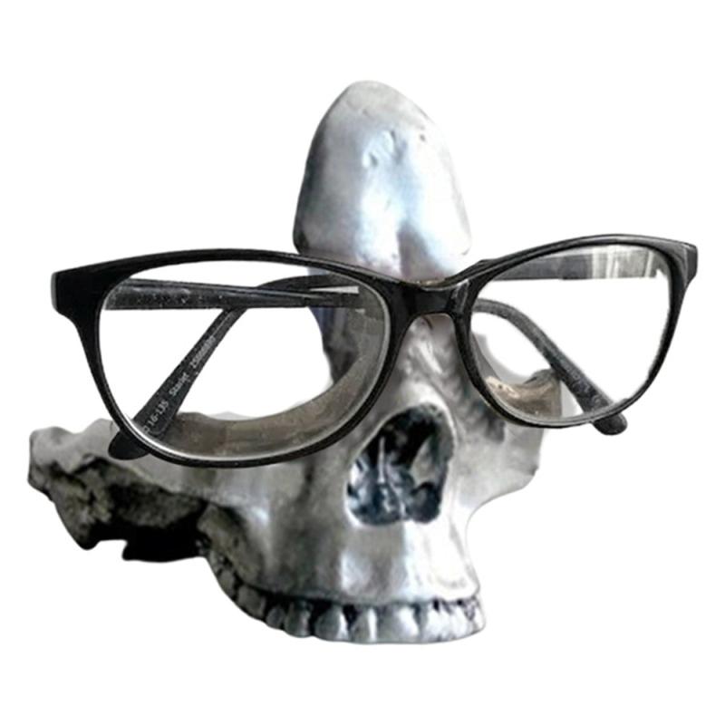 Skull Glasses Holder Gothic Eyewear Stand Home Decor