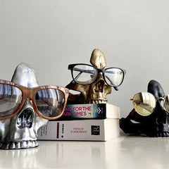 Skull Glasses Holder Gothic Eyewear Stand Home Decor