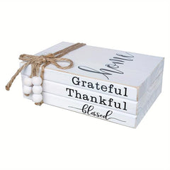 Distressed Wooden Decorative Books Stack for Rustic Home Decor