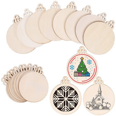 Christmas Wooden Baubles DIY Ornaments for Home Decor