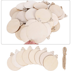 Christmas Wooden Baubles DIY Ornaments for Home Decor