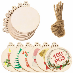 Christmas Wooden Baubles DIY Ornaments for Home Decor