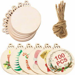 Christmas Wooden Baubles DIY Ornaments for Home Decor