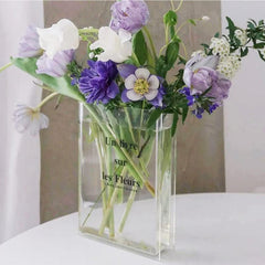 Clear Book Vase For Flowers Acrylic Clear Book Vase