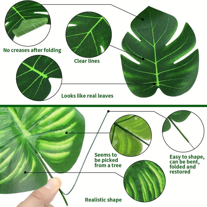 84pcs Tropical Palm Leaves for Summer Parties Luau and Garden Decor