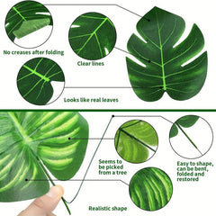 84pcs Tropical Palm Leaves for Summer Parties Luau and Garden Decor