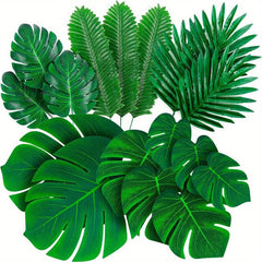 84pcs Tropical Palm Leaves for Summer Parties Luau and Garden Decor