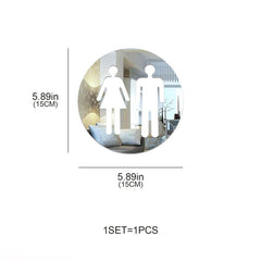 Acrylic Bathroom Sign Mirror Sticker
