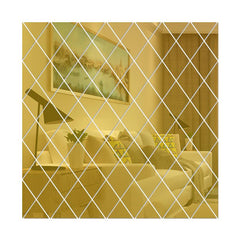 32pcs Rhombus Wall Stickers Removable Mirror Geometric Art Decor DIY Wall Decals