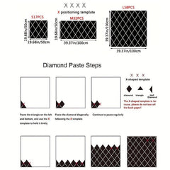 32pcs Rhombus Wall Stickers Removable Mirror Geometric Art Decor DIY Wall Decals