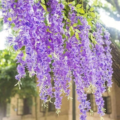 12pcs Purple Wisteria Silk Vine Ratta Hanging Garland