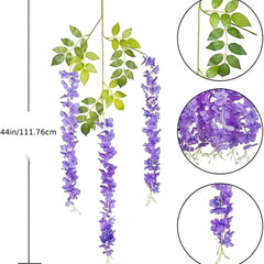 12pcs Purple Wisteria Silk Vine Ratta Hanging Garland