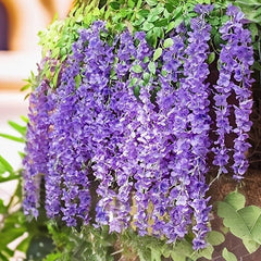 12pcs Purple Wisteria Silk Vine Ratta Hanging Garland