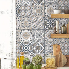 Moroccan Pattern Kitchen Stickers Self Adhesive Wallpaper