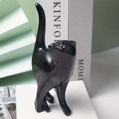 Raised Tail Cat Decoration Fun Ornament for Home Decor