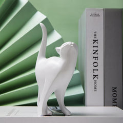 Raised Tail Cat Decoration Fun Ornament for Home Decor