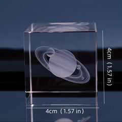 Moon Cloud 3D Cube Engraved Crystal Craft Ornaments Desktop Bedroom Decor