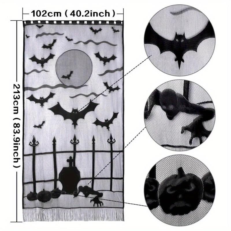 Halloween Lace Mesh Decorations Tablecloth Curtain Home Supplies