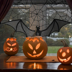 Halloween Lace Mesh Decorations Tablecloth Curtain Home Supplies