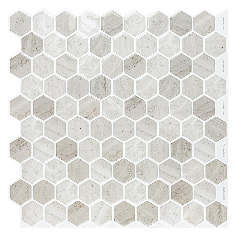 10 Sheets 12x12 Peel and Stick Backsplash Tiles Self Adhesive 3D Hexagon Marble