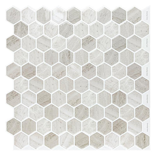 10 Sheets 12x12 Peel and Stick Backsplash Tiles Self Adhesive 3D Hexagon Marble