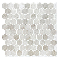 10 Sheets 12x12 Peel and Stick Backsplash Tiles Self Adhesive 3D Hexagon Marble