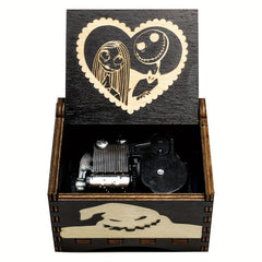 Wood Music Box Engraved Hand Crafted Birthday Room Decoration