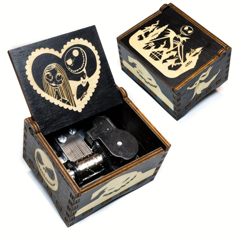 Wood Music Box Engraved Hand Crafted Birthday Room Decoration