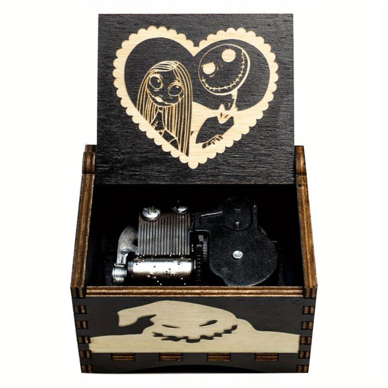 Wood Music Box Engraved Hand Crafted Birthday Room Decoration