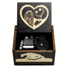 Wood Music Box Engraved Hand Crafted Birthday Room Decoration