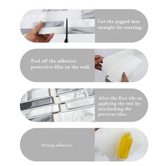 Peel & Stick Backsplash Tile Wall Stickers 12x12 Gray Bathroom Marble