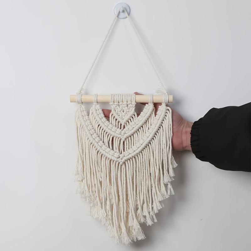 Small Boho Three Layers Hand Woven Cotton Wall Tapestry