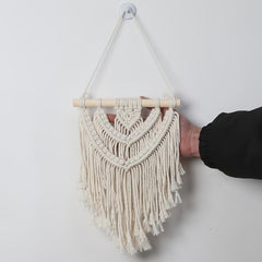 Small Boho Three Layers Hand Woven Cotton Wall Tapestry