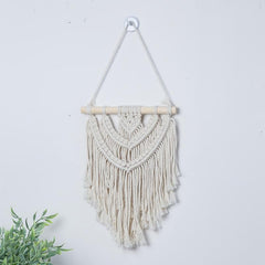 Small Boho Three Layers Hand Woven Cotton Wall Tapestry