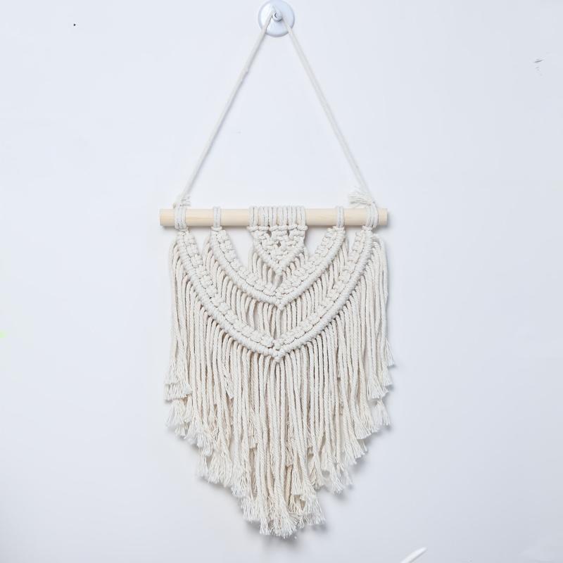 Small Boho Three Layers Hand Woven Cotton Wall Tapestry
