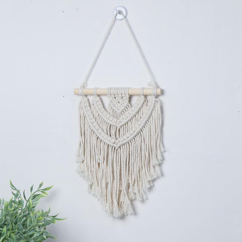 Small Boho Three Layers Hand Woven Cotton Wall Tapestry